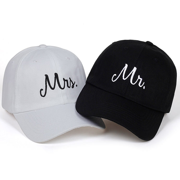 Mr. Mrs. Letter Embroidery Baseball Cap